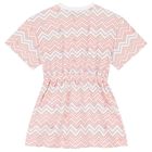Girls White & Pink Zig zag Dress, 1, hi-res