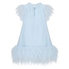 Baby Girls Blue Ruffled Tulle Dress Set, 1, hi-res