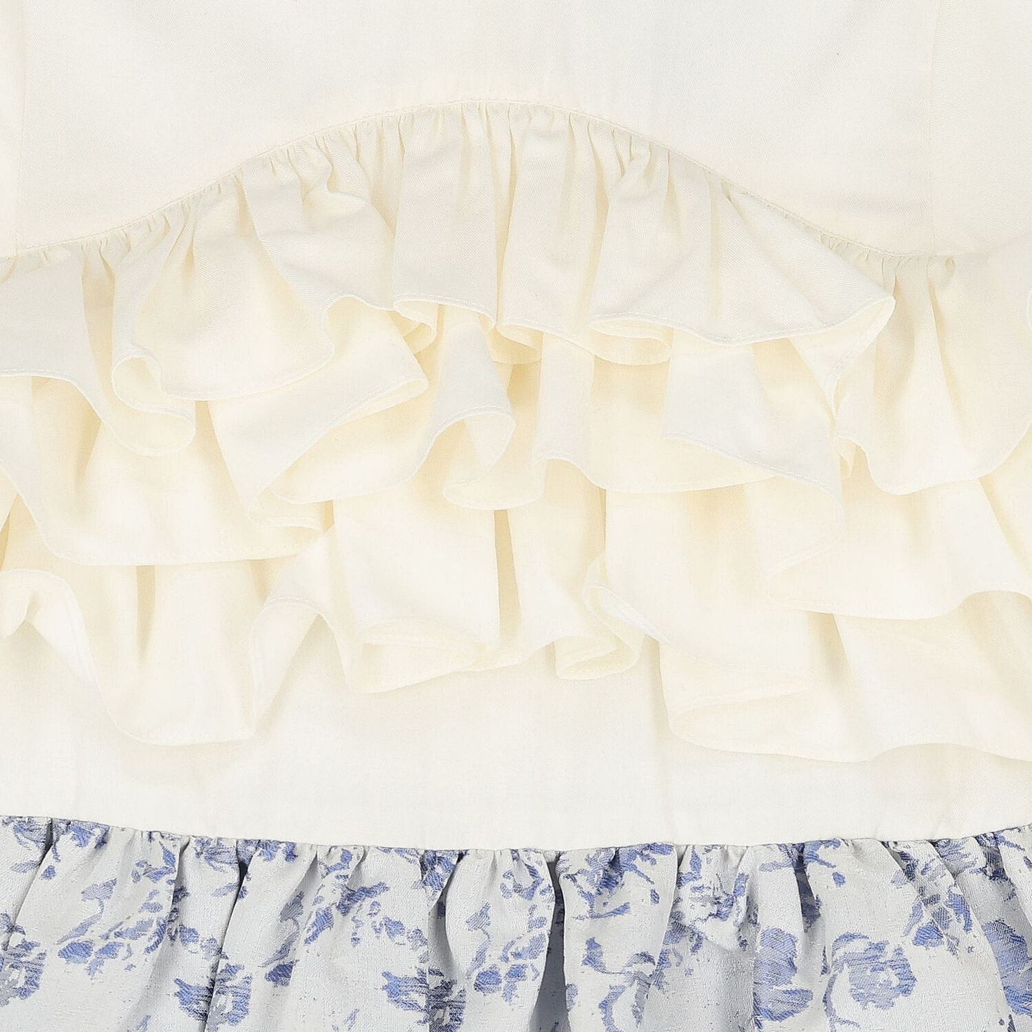 Girls Ivory & Blue Jacquard Dress, 1, hi-res image number null