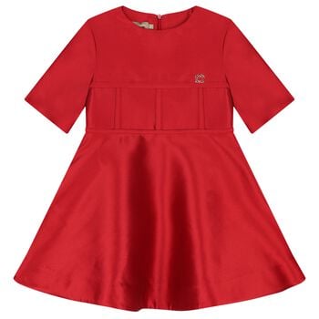 Girls Red Mikado Dress