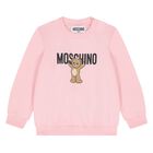 Younger Girls Pink Teddy Bear Logo Sweatshirt, 5, hi-res