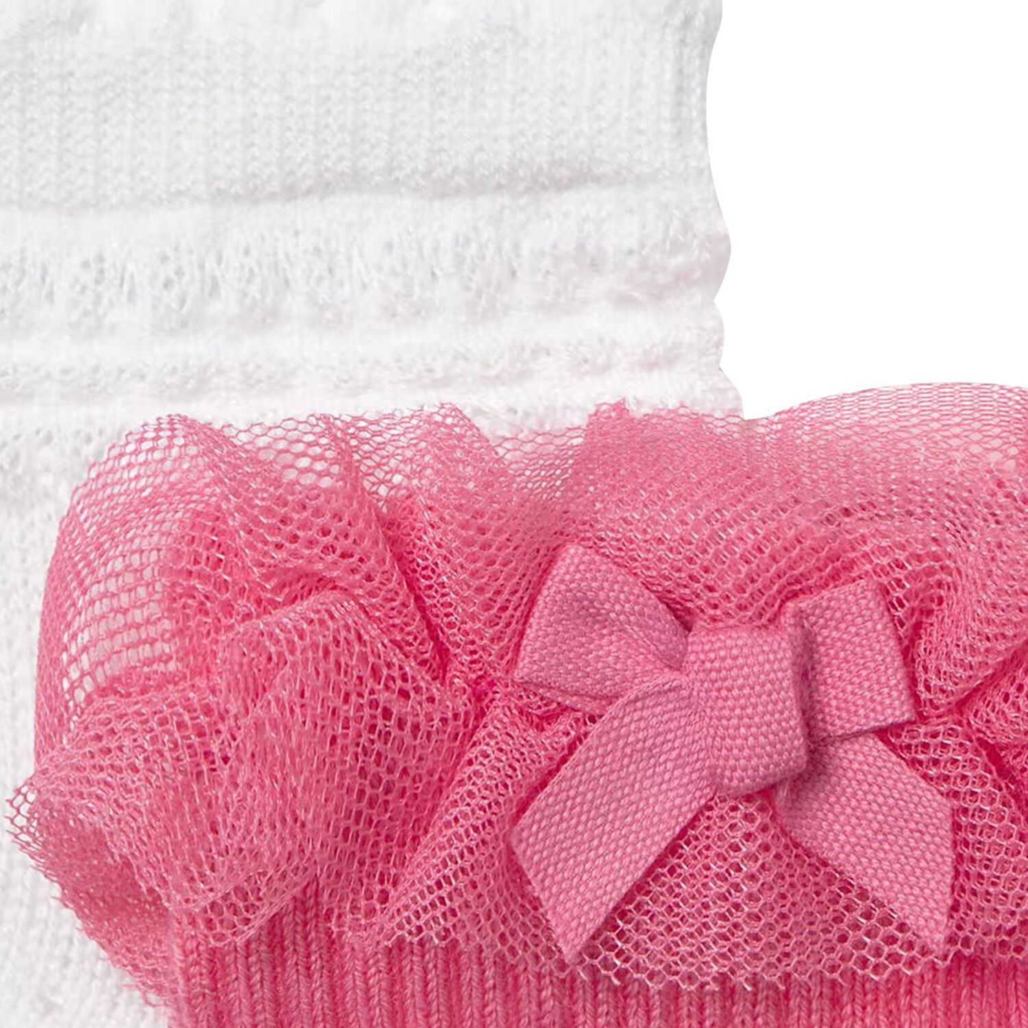 Younger Girls White & Pink Socks ( 2-Pack ) , 1, hi-res