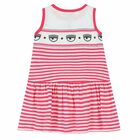 Girls Pink & White Striped Dress, 1, hi-res