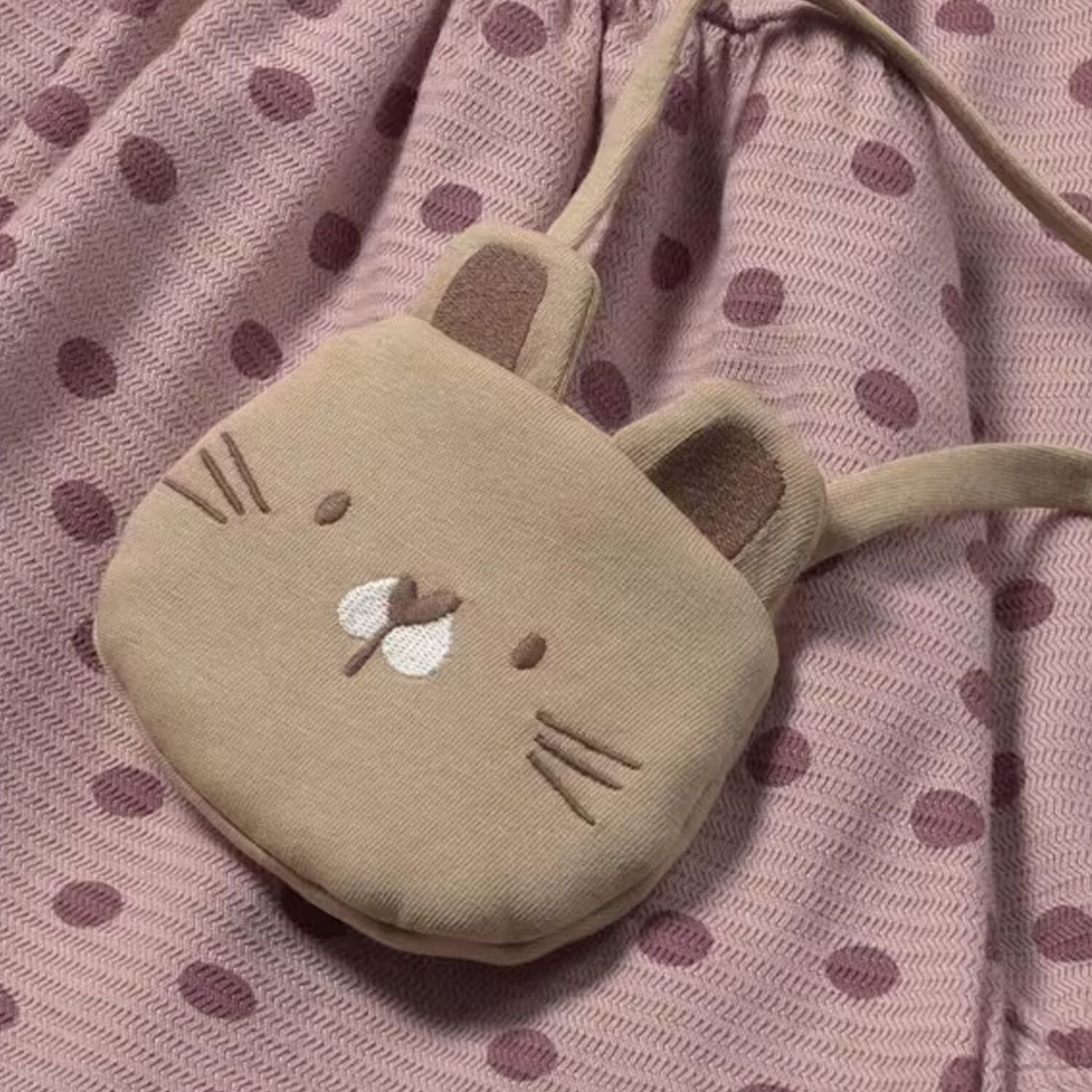 طقم فستان بنات منقط باللون الوردي الداكن , 3, hi-res