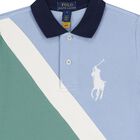Boys Blue & Green Logo Polo Shirt, 1, hi-res