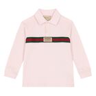 تيشيرت أولاد بولو بالشعار باللون الوردي , 1, hi-res