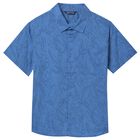 Boys Blue Leaves Shirt, 1, hi-res