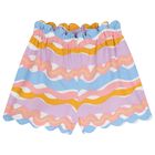 Girls Multi-Coloured Wavy Stripe Shorts, 1, hi-res