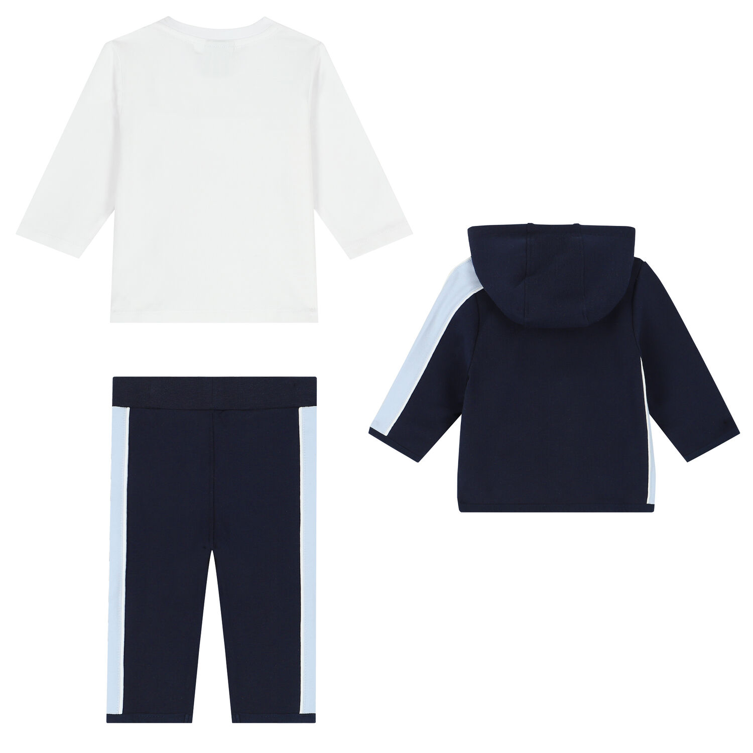 Baby Boys Navy & White Logo Tracksuit, 2, hi-res