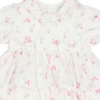 Baby Girls White & Pink Floral Dress Set, 1, hi-res