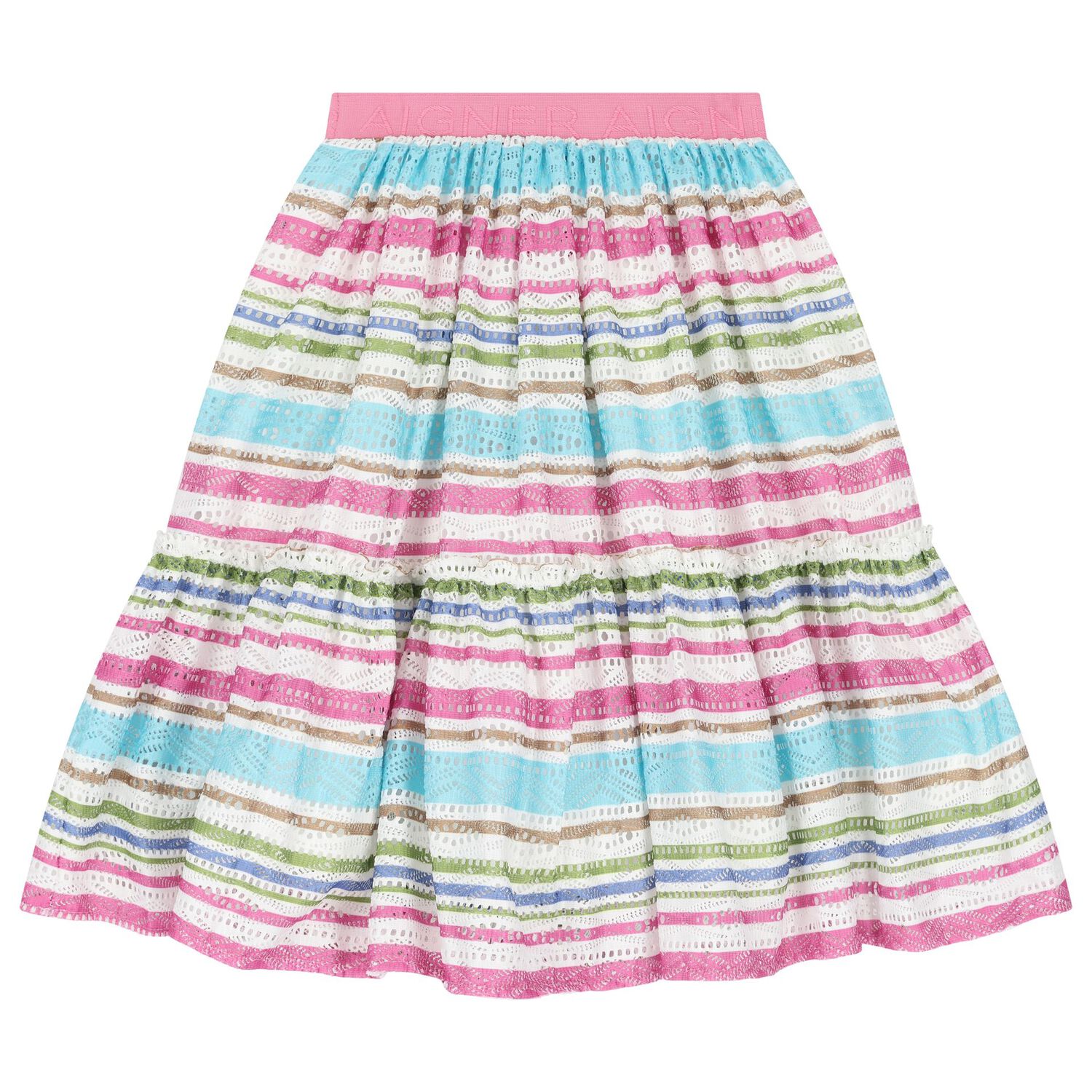 Girls Multi-Coloured Striped Skirt, 1, hi-res image number null
