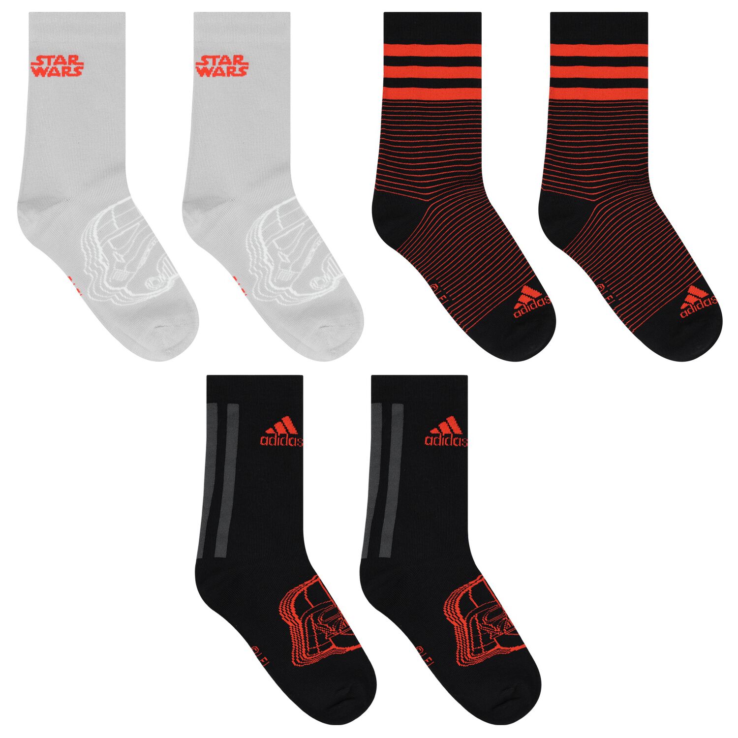Black & Grey Star Wars Logo Socks ( 3-Pack ), 1, hi-res image number null