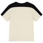 Boys Beige Logo T-Shirt, 1, hi-res