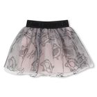 Younger Girls Pink & Black Logo Tulle Skirt Set, 1, hi-res