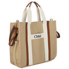 Beige Logo Baby Changing Bag, 1, hi-res