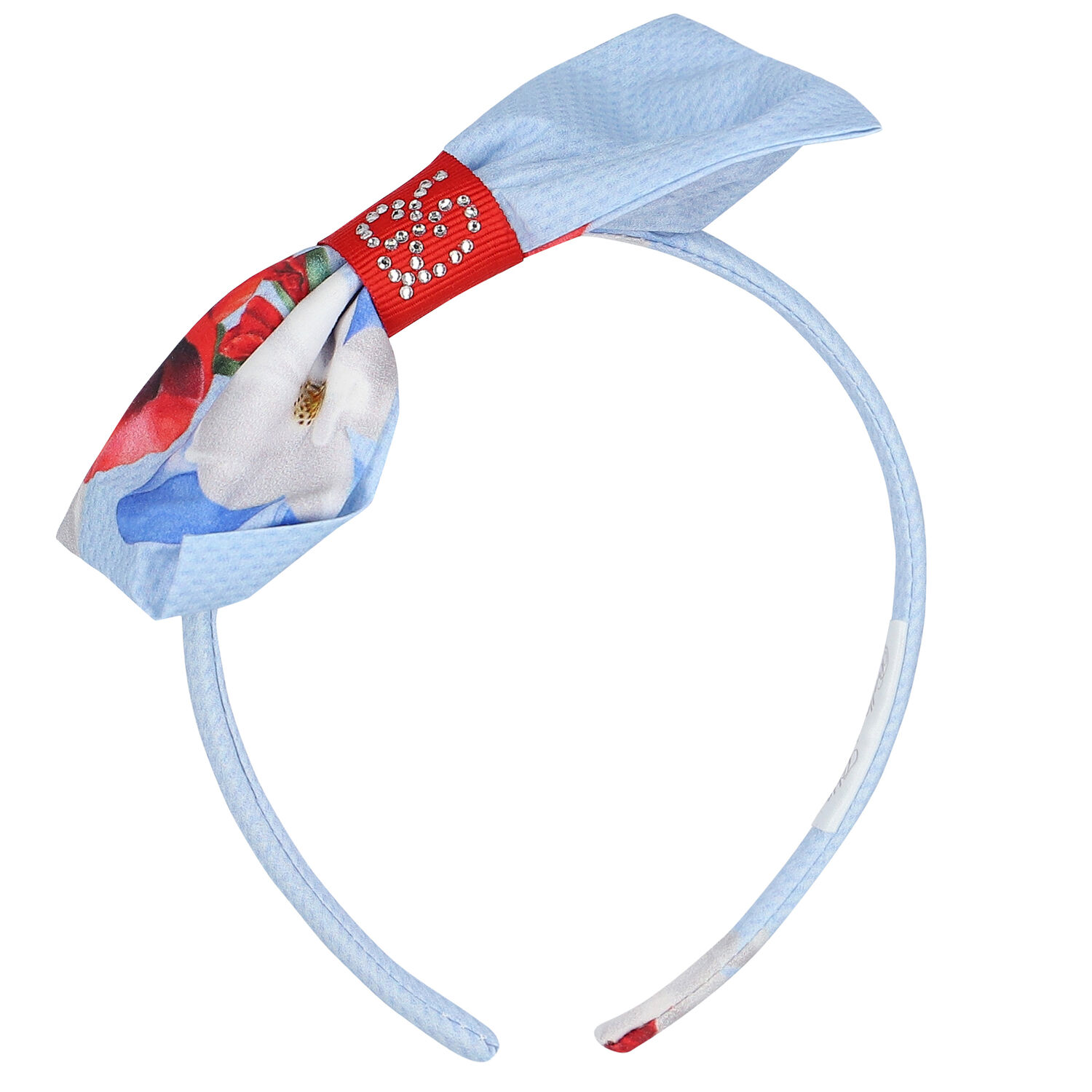 طوق شعر بنات بالزهور باللون الأزرق, 1, hi-res image number null