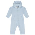 Blue Logo Softskin Baby Romper, 1, hi-res