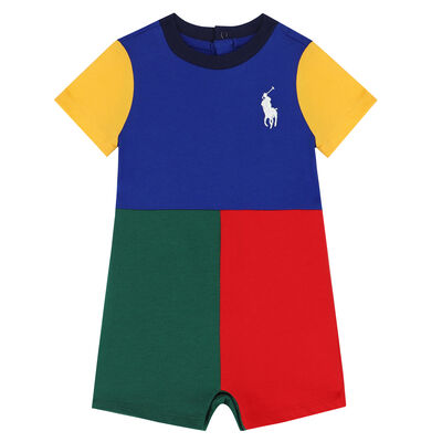 Baby Boys Multicolored Logo Romper