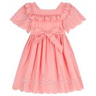 Girls Pink Woven Dress, 1, hi-res