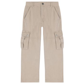 Boys Beige Logo Trousers