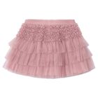 Girls Pink Tulle Ruffled Skirt, 1, hi-res