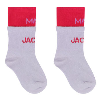 Girls Purple & Pink Logo Socks