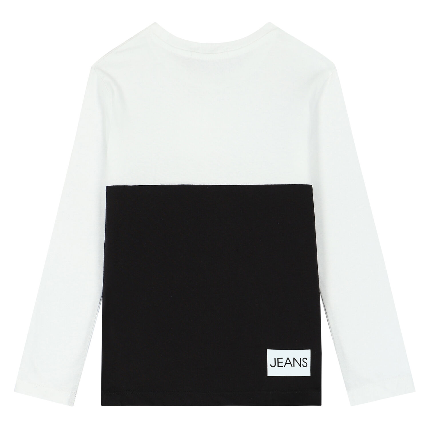 Boys White & Black Logo Long Sleeve T-Shirt, 2, hi-res