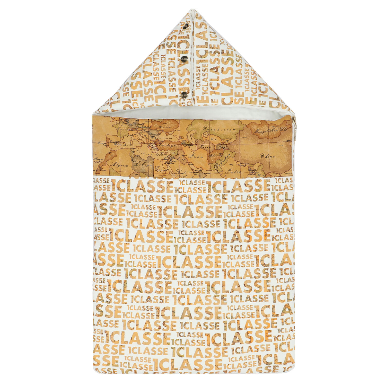 Ivory & Beige Geo Map Baby Nest, 1, hi-res