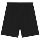 Boys Black Logo Shorts, 3, hi-res