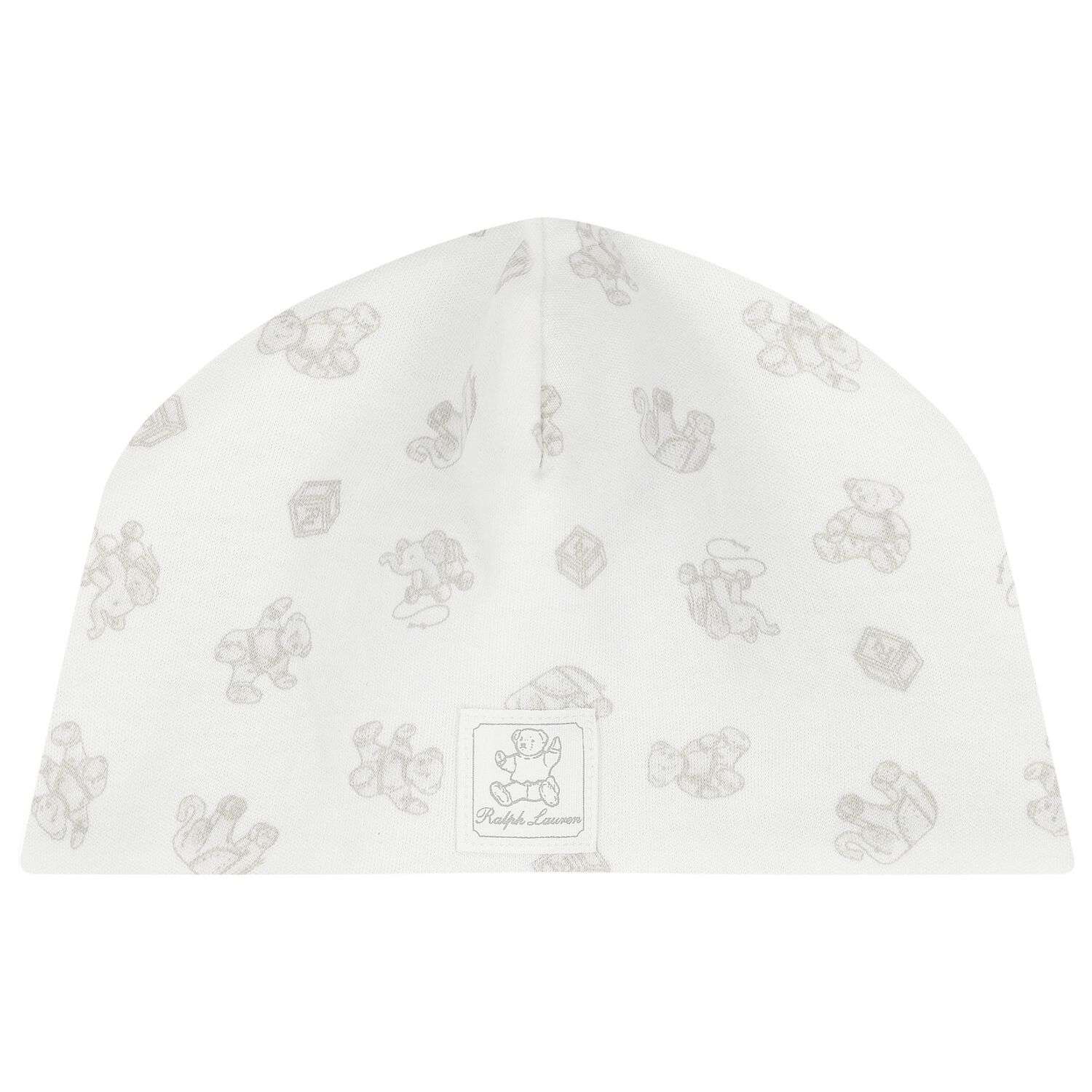 Baby Boys White & Grey Logo Hat, 1, hi-res