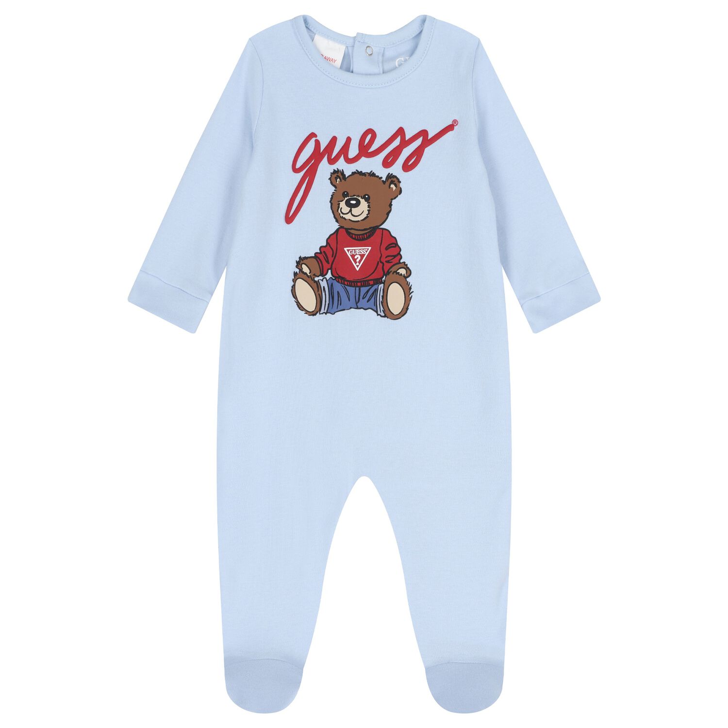 Baby Boys Blue Teddy Bear Babygrow, 3, hi-res image number null
