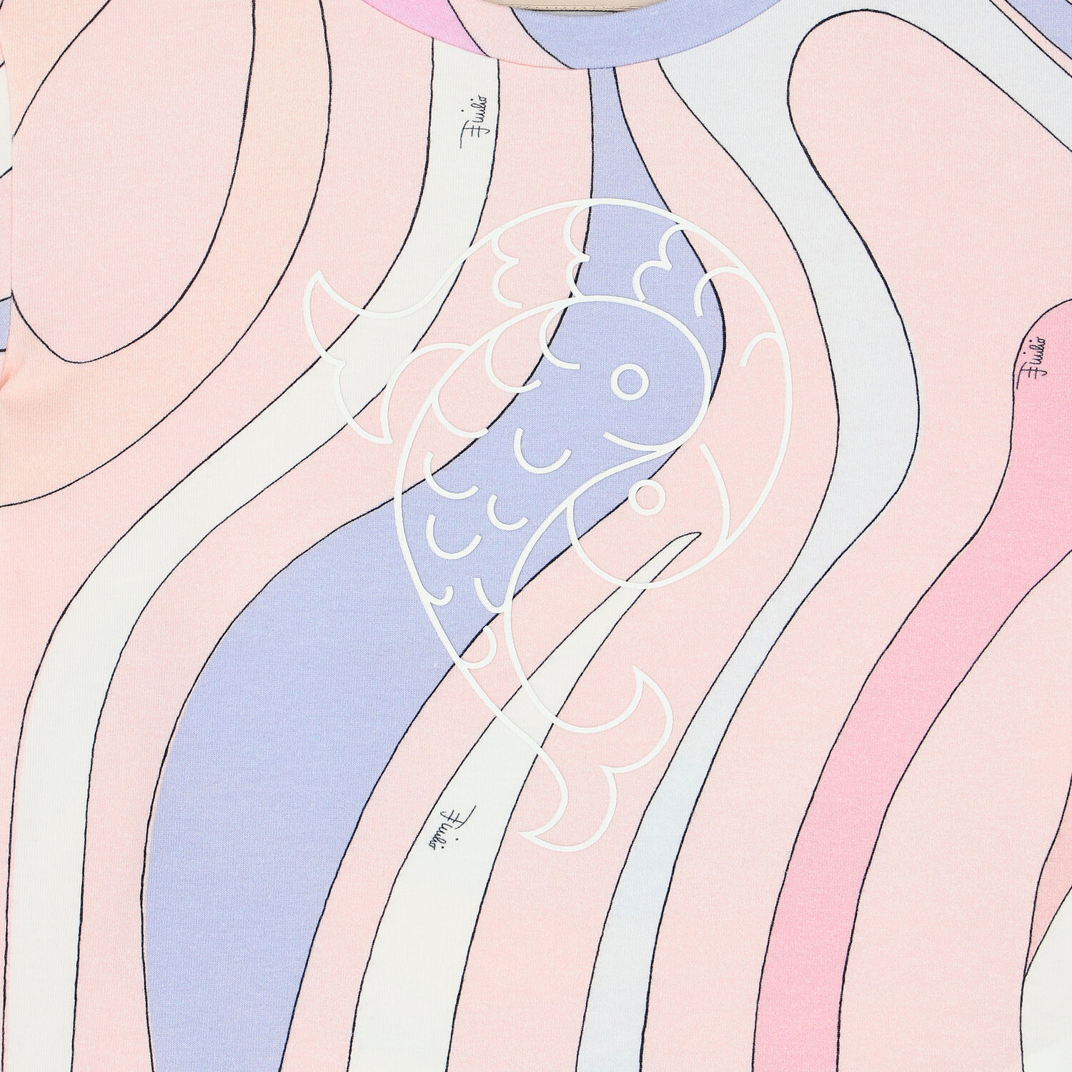 تيشيرت تجريدي باللون الوردي للبنات, 1, hi-res