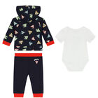 Baby Boys Navy Blue Teddy Bear Logo Tracksuit (3 Piece), 1, hi-res