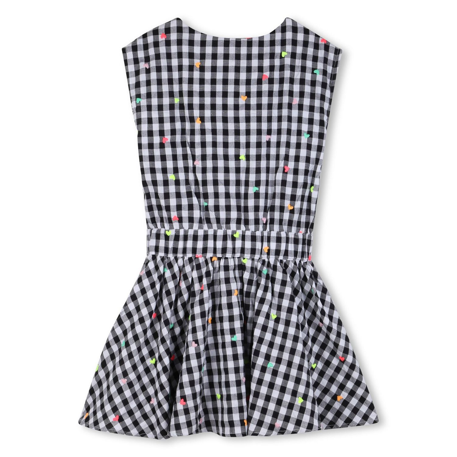 Girls Black & White Gingham Dress, 1, hi-res