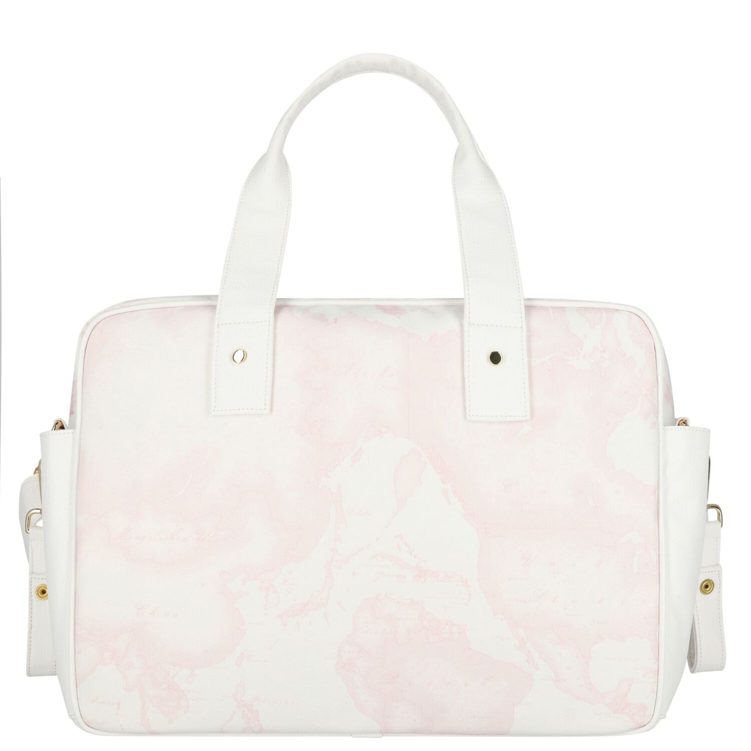 Baby Girls White & Pink Geo Map Changing Bag, 2, hi-res