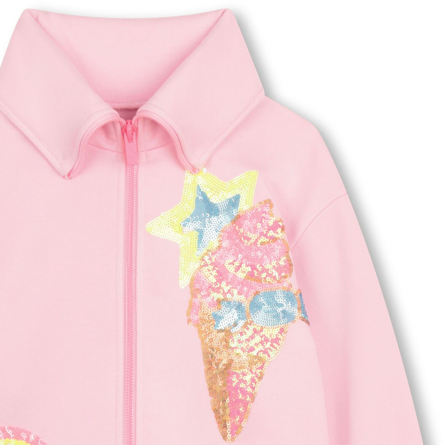 Girls Pink Ice Cream Zip-Up Top, 1, hi-res