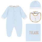 طقم هدية مدس للأولاد بطبعة الخريطة باللون الأبيض و الأزرق, 2, hi-res