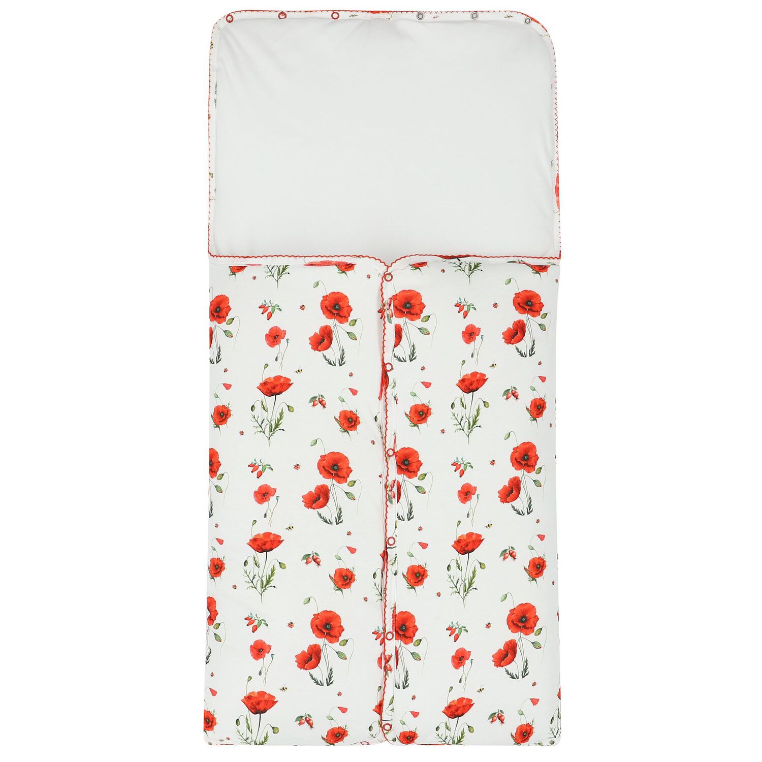 مدس بنات بطبعة الزهور باللون الأبيض والأحمر, 1, hi-res