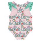 Younger Girls Pink Logo Flower Swimsuit, 1, hi-res