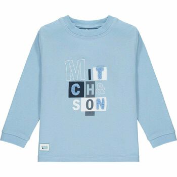 Boys Blue Logo Long Sleeve Top