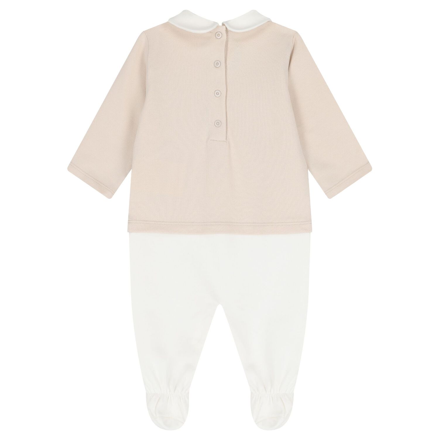 طقم هدايا ملابس أطفال بالشعار باللون البيج والأبيض, 1, hi-res image number null