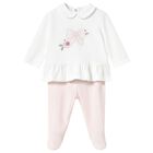 Baby Girls White & Pink Trousers Set, 1, hi-res
