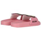 Girls Pink Teddy Bear Logo Sliders, 2, hi-res