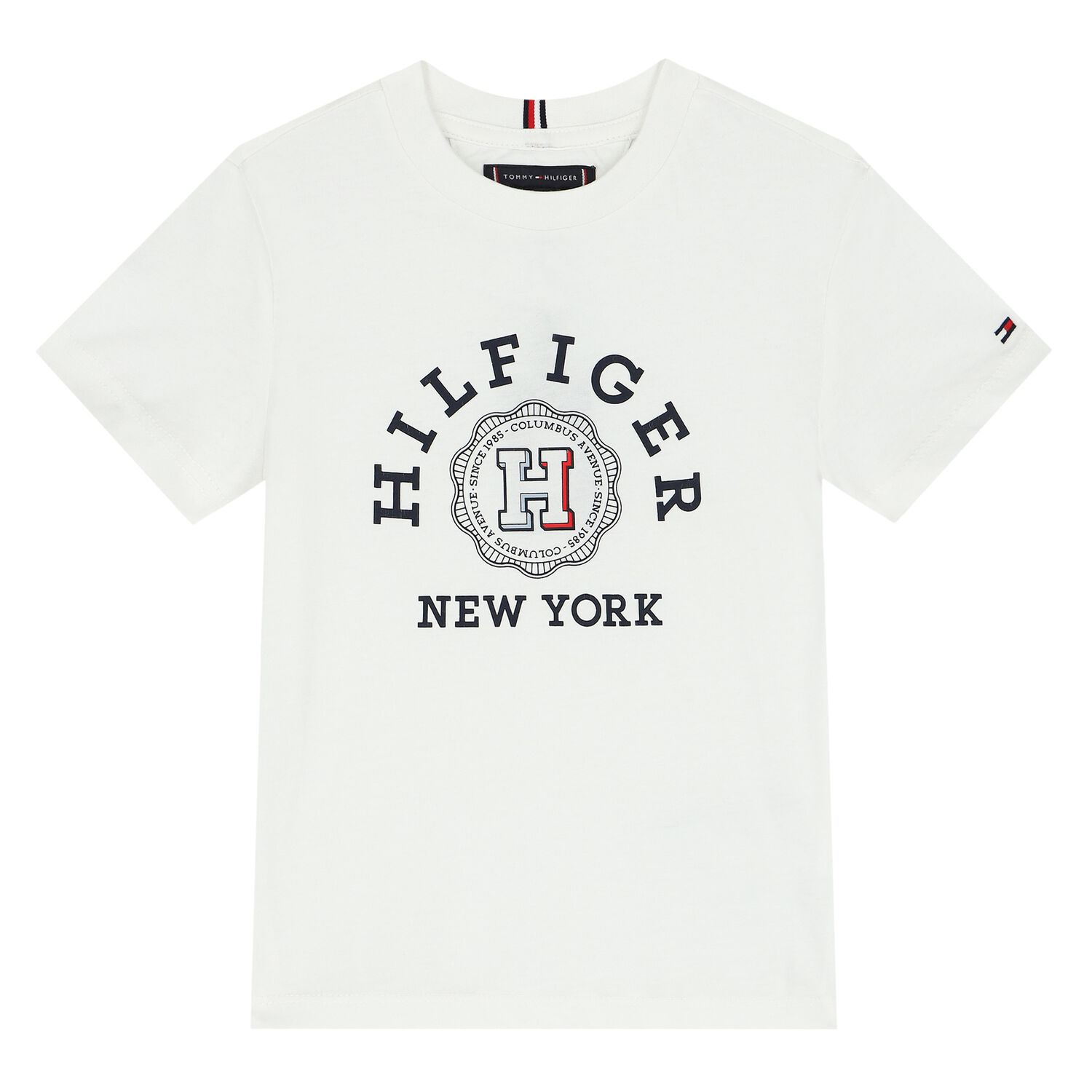Boys White Logo T-Shirt, 3, hi-res image number null