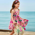 طقم فستان بطبعة جرافيك باللون الوردى, 1, hi-res