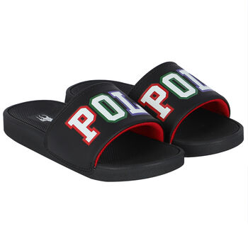 Boys Black Logo Sliders