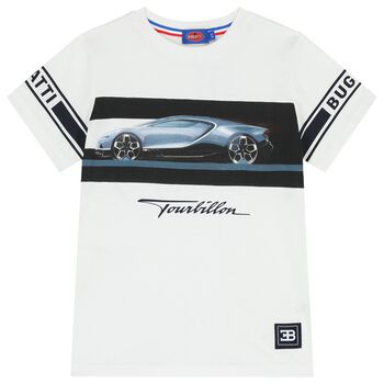 تيشيرت اولاد بالشعار باللون الابيض 