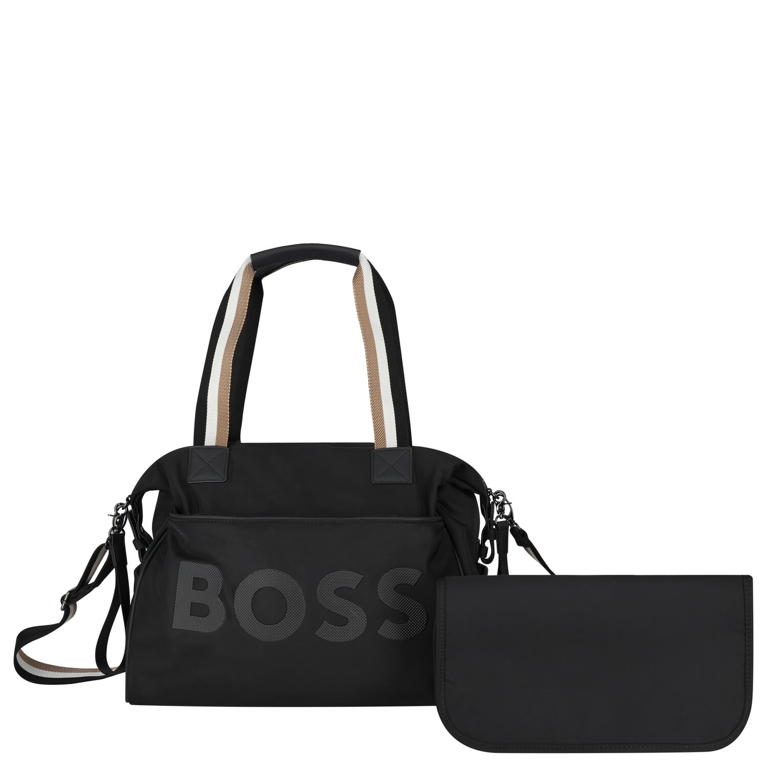 Black Logo Baby Changing Bag, 1, hi-res