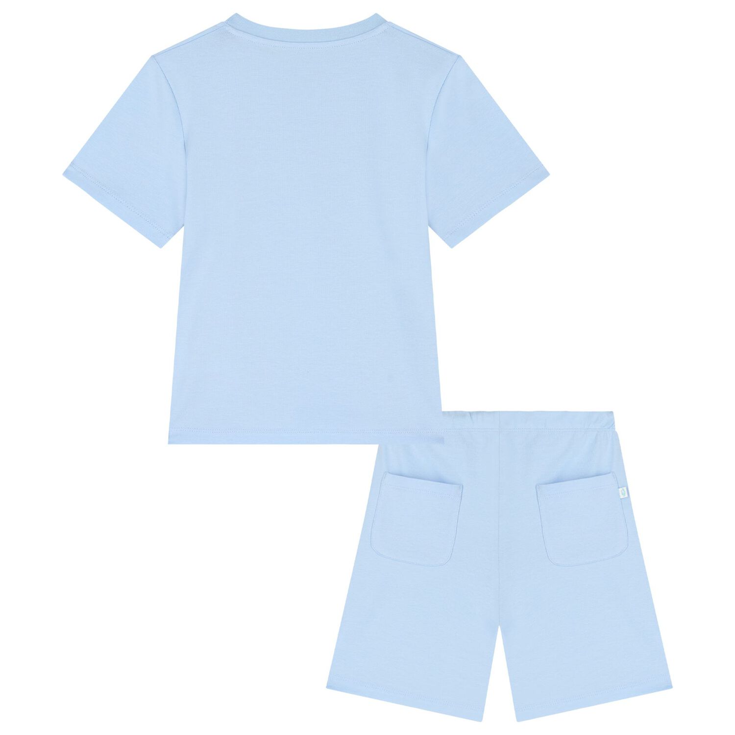 Boys Blue Logo Shorts Set, 1, hi-res
