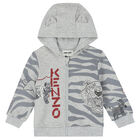 Younger Boys Grey Logo Zip Up Top, 1, hi-res